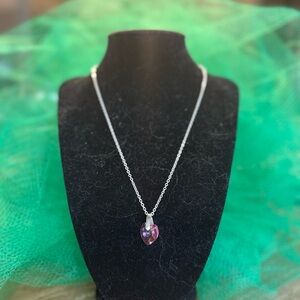 Timeless Silver and Pinkish/Purple Swarovski Pendant Necklace